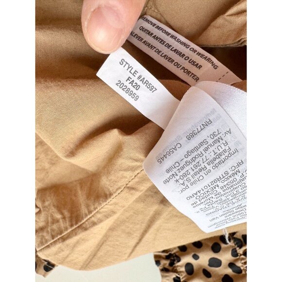 J CREW Leopard Dot Cotton Poplin Ruffle Neck Tiered A-Line Mini Dress, Size XXS - Picture 15 of 16